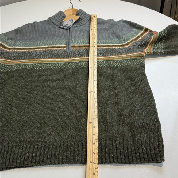 Royal Robbins Olive and Charcoal Zip-Up Merino Wool Sweater NWT - Picture 9 of 11